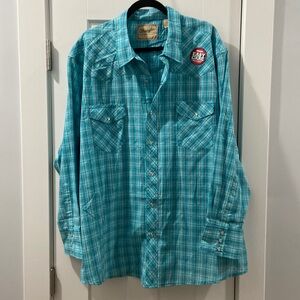 Wrangler 3XL Tall western Pearl Snap long sleeve plaid NWOT- still has sticker